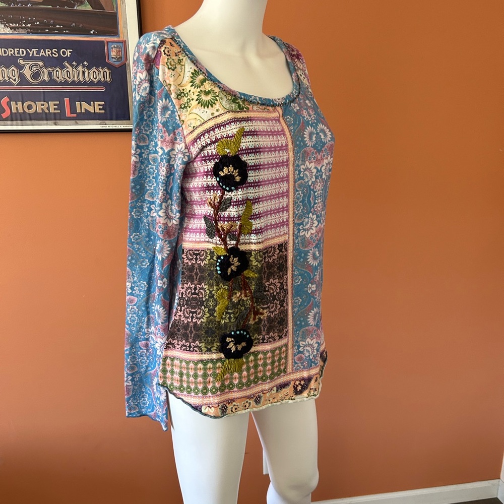 Sundance Multi-Pastel Patterned Pullover Long-Sle… - image 6